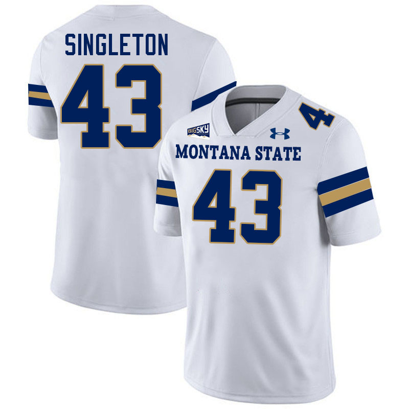 Montana State Bobcats #43 Alex Singleton College Football Jerseys,Uniforms Stitched-White
